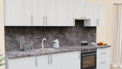 Кухня на заказ Ясень натуральный 9132